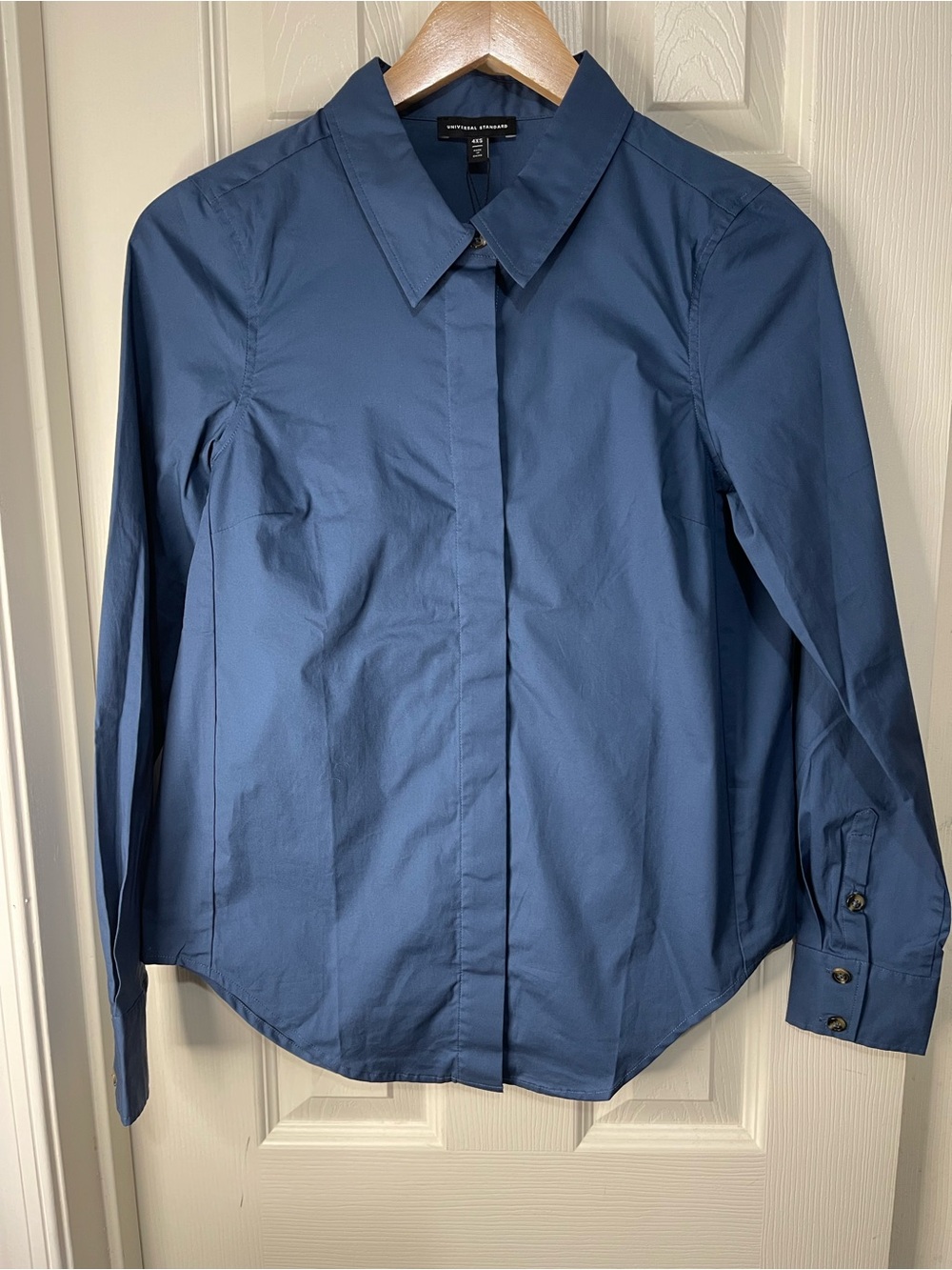 Universal Standard Elbe Blue Classic Minimalist Shirt Brand Size 4XS US size XS